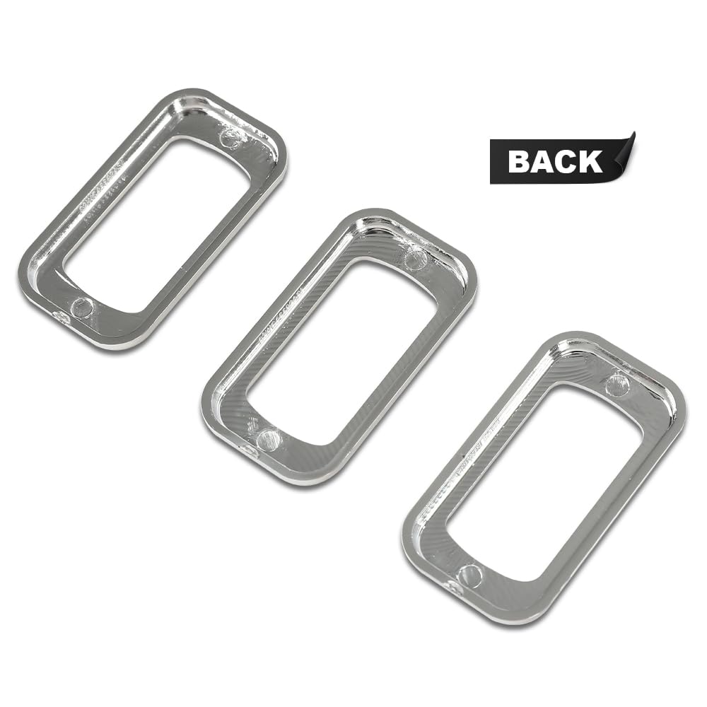 G-PLUS Silver 3pcs /Set Chrome Plastic Rocker Switch Trim Compatible with Many Freightliners and Some Peterbilt and Kenworths Using Rocker Switches Three Pack of Switch Trim Rocker Plain Snap Mount