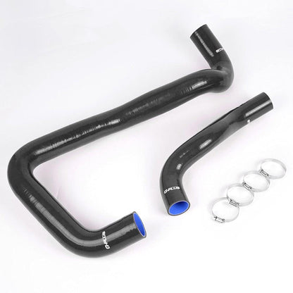 G-PLUS Silicone Radiator Hose Piping Kit Clamps Compatible With 2005-2007 Ford 6.0 6.0L Powerstroke Diesel, 2PCS Black