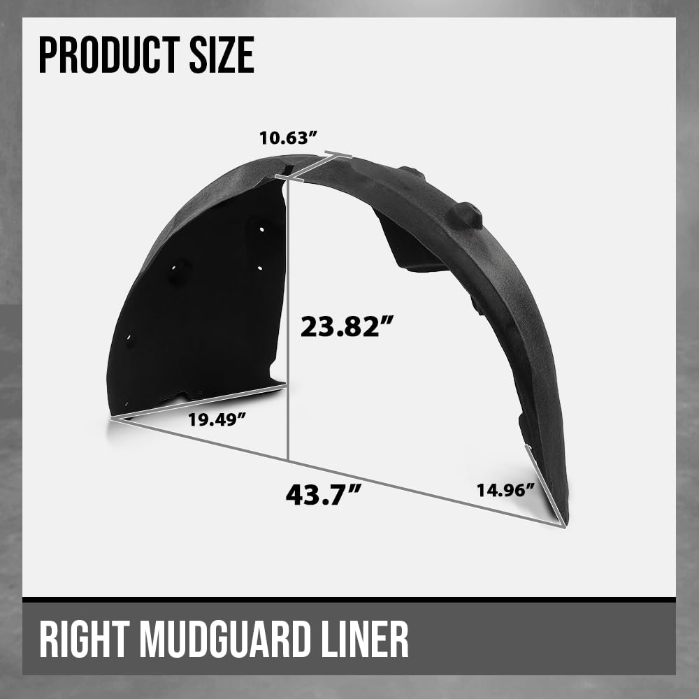 G-PLUS Rear Right Inner Fender Wheel Liner Splash Guard Shield Compatible with Tesla Model X 2016-2020 1034248-00-I, 103424800I Black