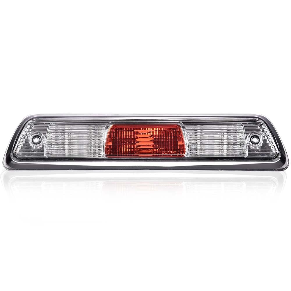 G-PLUS Third Brake Light Compatible with Ford F150 Truck 2009-2014 High Mount Stop Lights Rear Center Roof Third Cargo Light Parking Light Clear/Red Lens Chrome Housing 3rd Brake Light AL3Z13A613E