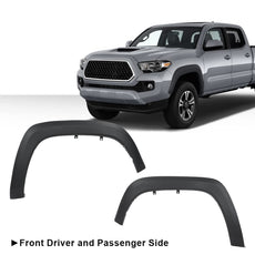 G-PLUS Fender Flares for Toyota Tacoma 2016-2021 Black Front View