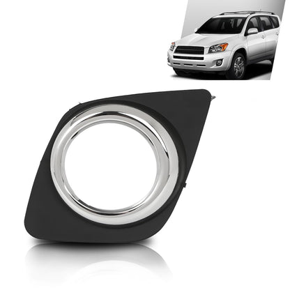 G-PLUS Left Front Bumper Fog Light Cover Trim Compatible with Toyota RAV4 2009-2013 521280R040, 521280R010