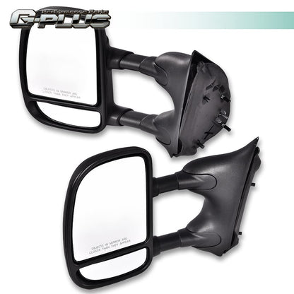 G-PLUS Manual Towing Side Mirrors Compatible With Only 1999-2016 Super Duty F250 F350 F450 F550 Models,Driver & Passenger Side Mirror Set Black