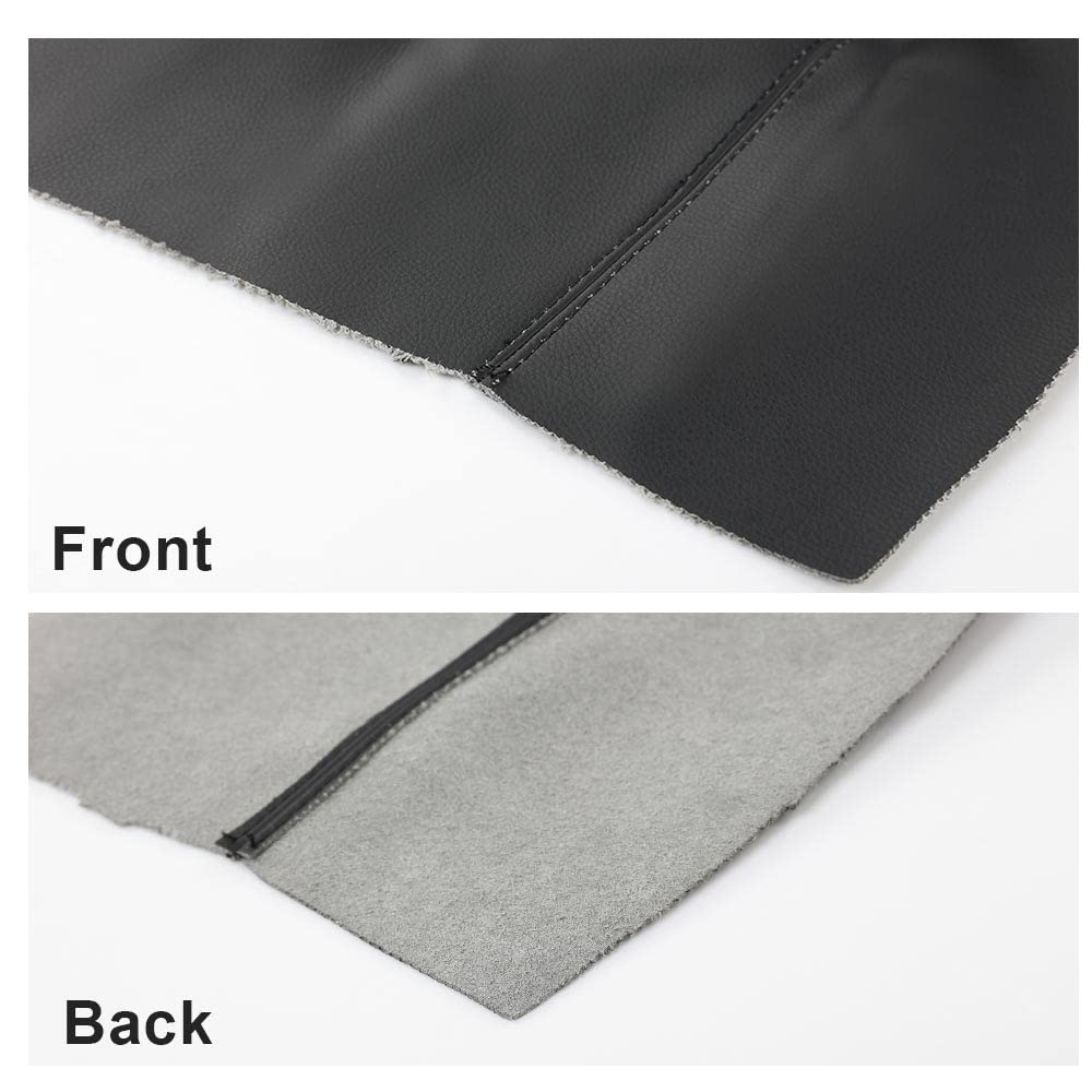 G-PLUS Real Leather Console Lid Armrest Cover Compatible with 2011-2016 Ford F250 Super DutyBlack
