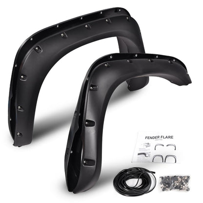 G-PLUS Fender Flares 4 PCS Compatible with Dodge Ram 1500 2002-2008/ Ram 2500 3500 2003-2009 (Not Fit 06-09 8ft Long Bed Models/Dually Models) Textured Pocket-Riveted Wheel Flares Protector Cover