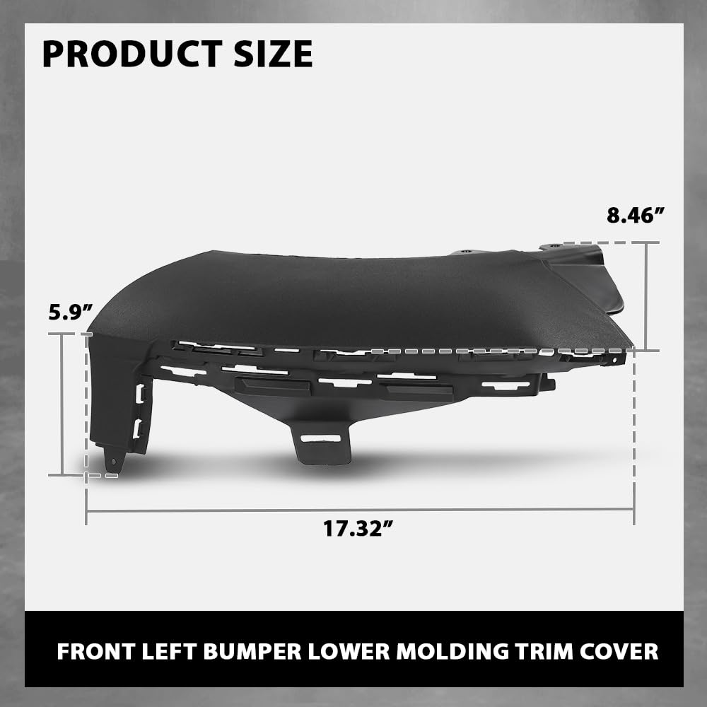 G-PLUS Front Left Bumper Lower Molding Trim Cover, Compatible with Benz X253 GLC 2016-2019, Driver Side, A2538857900, 2538857900