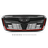 G-PLUS Front Grill w/Camera Hole Gloss Black w/Red Line Compatible with Subaru Forester 2019-2021 91121SJ040