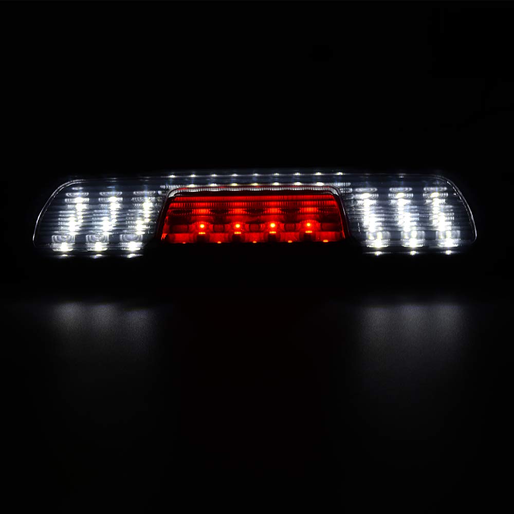 G-PLUS Full 3rd Third Brake Cargo Lights Rear Roof Center High Mount Stop Light Lamp Compatible with Chevy Silverado GMC Sierra 1500 2500HD 3500 HD 2014-2018 White and Red