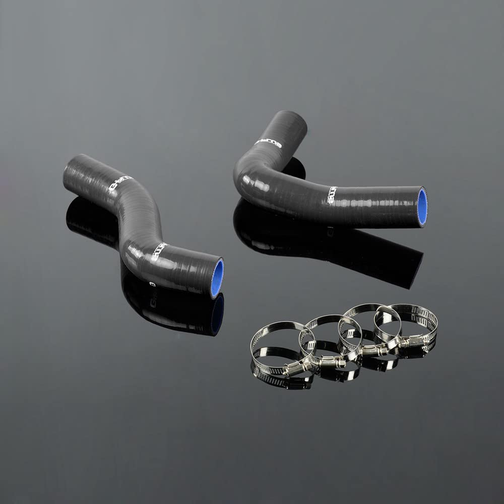 G-PLUS Silicone Radiator Coolant Tube Kit Clamps Compatible With Subaru Impreza GC8 GF8 STI EJ20 WRX 1996-2000,Black