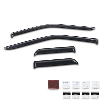 G-PLUS Out-Channel Window Vent Visor Deflectors Tape-On Side Rain Guards Compatible with Ford F150 SuperCab 2015-2024 4PCS Smoky