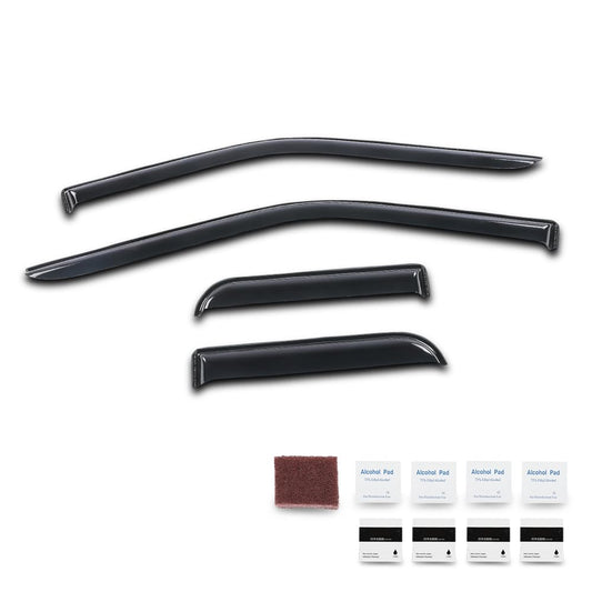 G-PLUS Out-Channel Window Vent Visor Deflectors Tape-On Side Rain Guards Compatible with Ford F150 SuperCab 2015-2024 4PCS Smoky