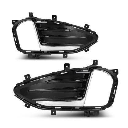 G-PLUS Front Fog Lights Lamp Cover Chrome Trim Bezel Compatible with Ford Edge 2019-2022 KT4Z15266CA, KT4Z15266CB Black