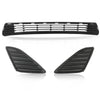 G-PLUS Front Bumper Lower Grille Insert & Fog Light Hole Covers Compatible with Toyota Camry 2012 2013 2014 Replace For TO1036128 TO1038147 TO1039147