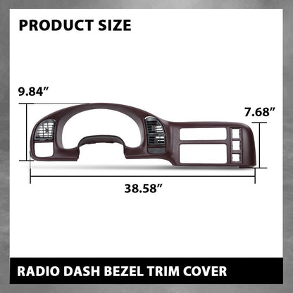 G-PLUS Dash Radio Cluster Trim Bezel Panel Compatible with Chevy Astro GMC Safari 1995-2005 15718197 Dark Red