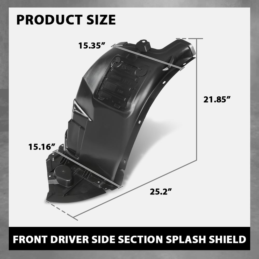 G-PLUS Fender Liner Splash Shield Front, Driver Side Front Section Compatible with BMW X1 xDrive28i 2012-2015,Fit BMW X1 (submodel: sDrive28i, xDrive35i) 2013-2015 51717290159, BM1248138