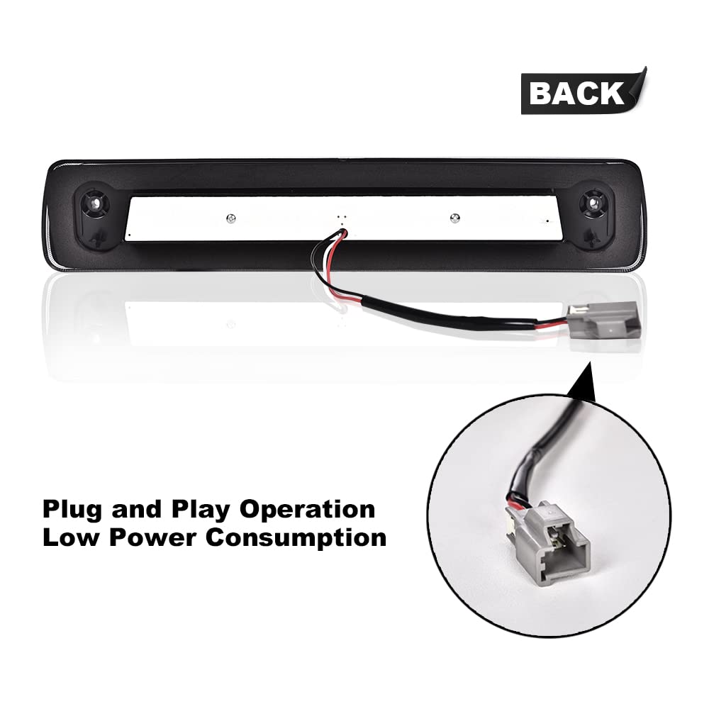 G-PLUS LED 3rd Third Brake Light Compatible with Chevy Colorado/GMC Canyon 2015 2016 2017 2018, High Mount Stop Cargo Lamp, Smoky Lens Black Housing, GM25971002 52019397