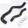 G-PLUS Silicone Radiator Coolant Hose Kit w/Clamps Compatible with Ford 6.0 6.0L Powerstroke Diesel 2003-2004 Black 2 PCS