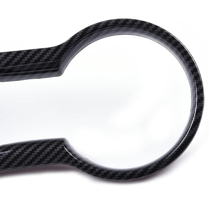 Carbon Fiber Center Console Cup Holder Trim Cover Compatible for Ford Mustang 2015-2019
