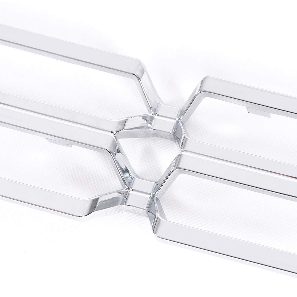 G-PLUS Front Chrome Grille Insert Snap On Compatible with Chevy Silverado 1500 2016 2017 2018 ABS plastic
