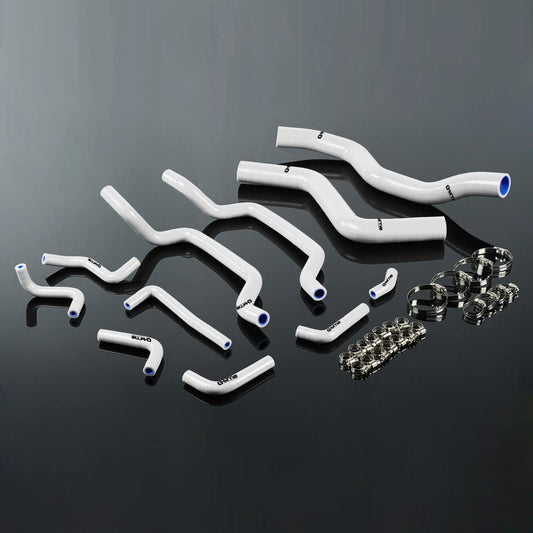 G-PLUS Silicone Radiator Hose Pipe Kit Clamps Compatible With 1995-1999 Mitsubishi Eclipse Turbo Coolant,White