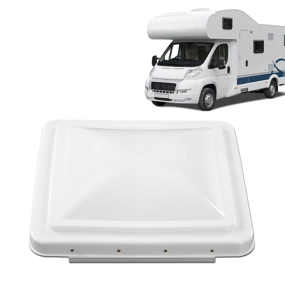 G-PLUS Replacement Roof Vent Cover Camper RV Trailer 14" x 14" Fit for Ventline pre-2008 and Elixir Style Pin 1994 and Newer White 2pcs, Accessories is not assembled