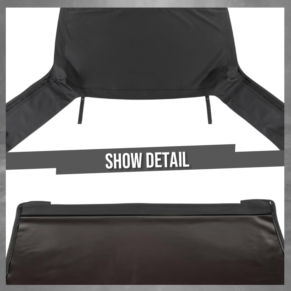 G-PLUS Soft Top with Tinted Windows Compatible with Jeep Wrangler JK Unlimited 2-Door 2007-2009 Black