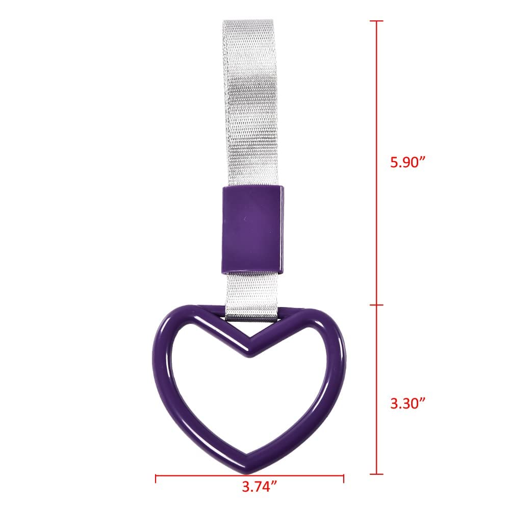 G-PLUS JDM Tsurikawa Ring Heart Subway Train Bus Car Handle Hand Straps Drift Charm,Rear Bumper Warning Ring (Purple)