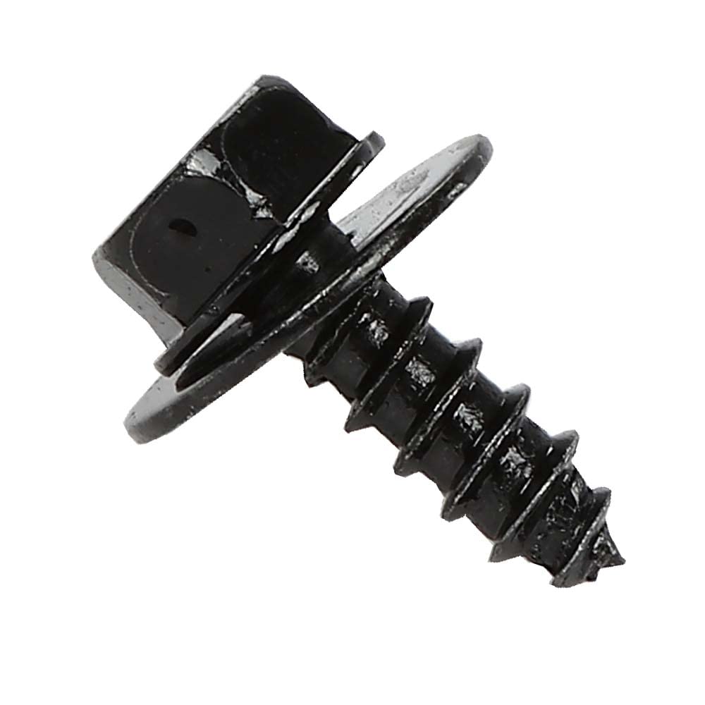 G-PLUS Splash Shield & Firewall Screws- M6.3 x 20mm Long- 10mm Hex- 20 pcs Screws Compatible with Most Models Black Iron