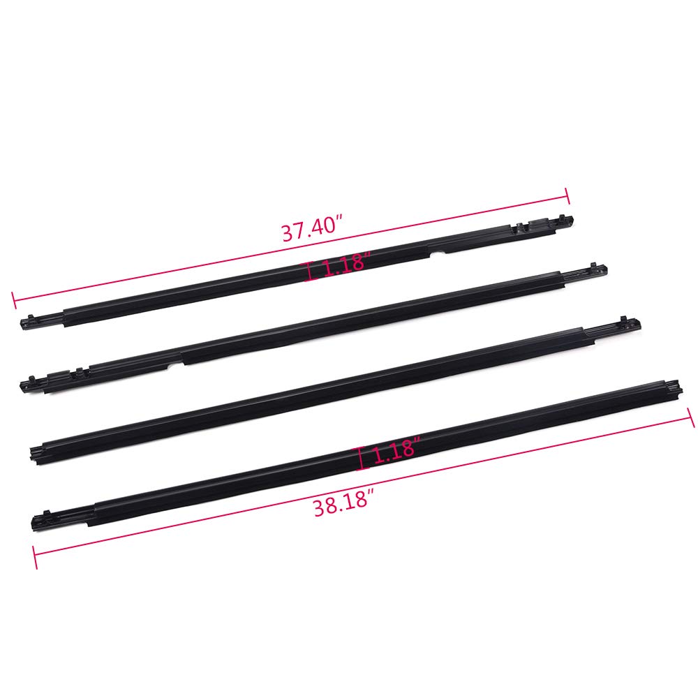 Weatherstrip Door Window Moulding Trim Seal Belt Compatible with Toyota Corolla CE/LE/S/XLE/XRS/Base Sedan 4-Door 2009-2012 Weatherproof Black Outside Trim Seal Belta