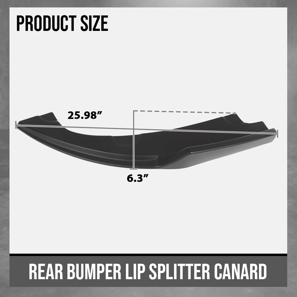 G-PLUS Rear Bumper Side Skirt Lip Splitter Canard Compatible with Honda Civic 4 Door Sedan 2016 2017 2018 2019 2020 2021,Not Fit Si or Hatchback Model Black