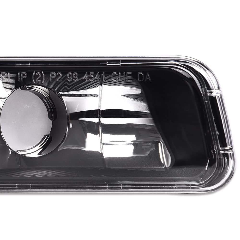 G-PLUS LED DRL Headlights Assembly Left Driver & Right Passenger Bumper Headlamps Compatible with GMC Sierra 1500 1999-2007; Fit GMC Sierra 1500 HD 2001-2007 Clear Lens Black Housing Clear Reflector