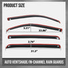 G-PLUS in-Channel Auto Vent Window Visor 4pcs Compatible with Dodge Ram 1500 Crew Cab 2019-2025 Not Fit Classic Body Style or Quad Cab in-Channel Rain Guards Smoke