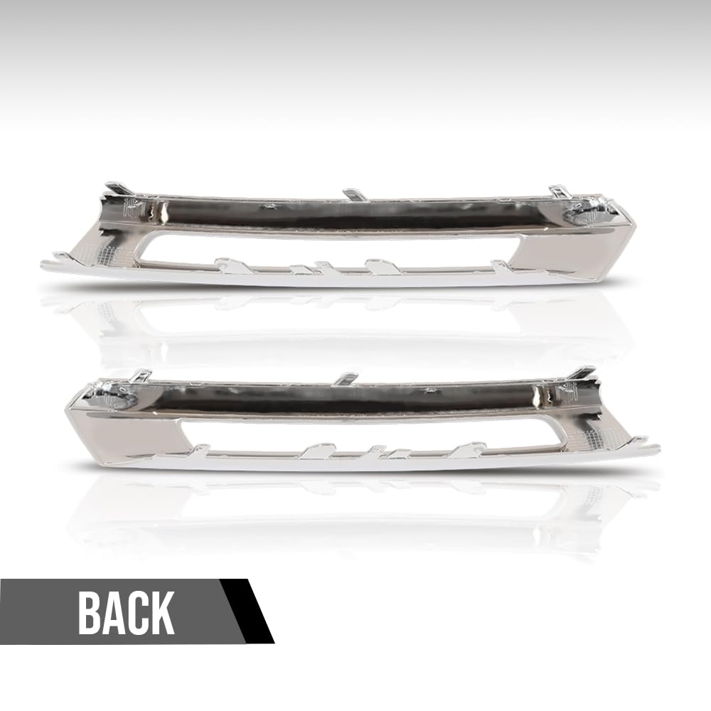 G-PLUS Pair Left Right Fog Light Chrome Trim Cover Compatible with Benz W166 ML-Class ML350 2012-2015 1668850774, 1668850874 Silver