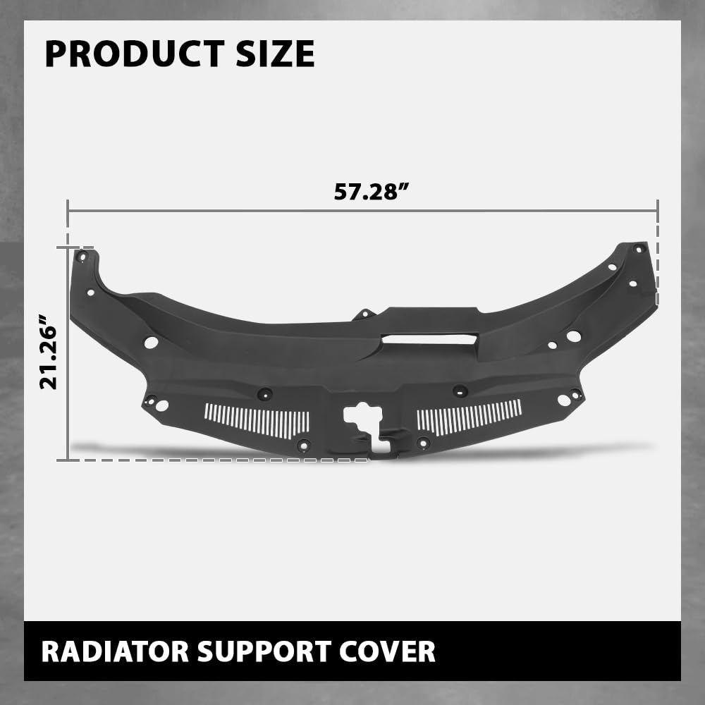 G-PLUS Radiator Support Cover Compatible with LX RX350 (submodel: Base, F Sport) 2016-2020, Fit LX RX450hL Base 2018-2019 532950E090, 53295-0E090, LX1224112 Black PP