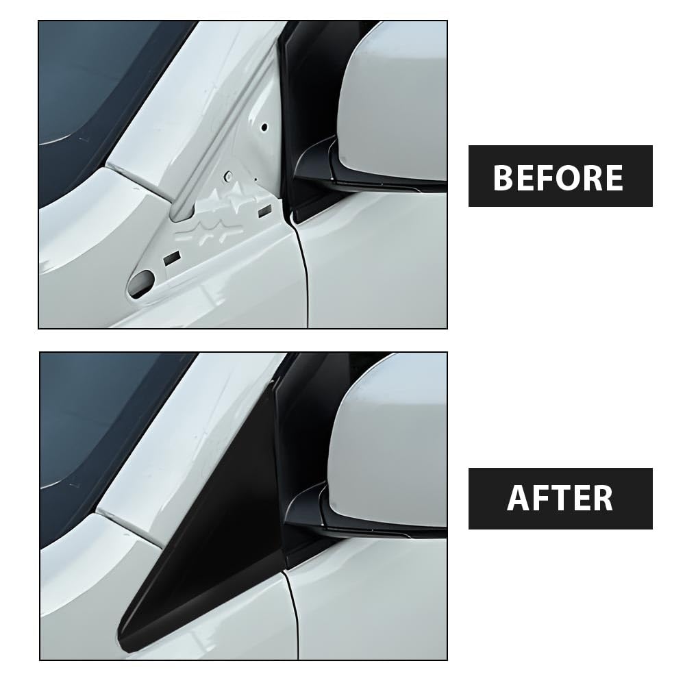 G-PLUS Mirror Flag Applique w/o Trim Compatible with Chrysler Town & Country 2008-2016 Mini Passenger Van/Fit Dodge Grand Caravan 2008-2020 LH & RH Exterior Side View Mirror Triangle Trim