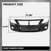 G-PLUS Front Bumper Cover Compatible with Nissan Altima Sedan 2013 2014 2015 w/Fog Light Holes & Tow Hook Hole, 620223TA0H, NI1000285