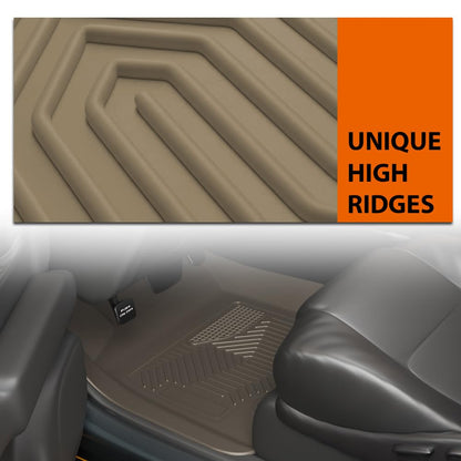 G-PLUS TPE Floor Mats Fit Dodge Ram 1500 1994-2001 1st Row Truck Accessories Cargo Liners All Weather Protection 2PCS Beige Alfombras para Carro