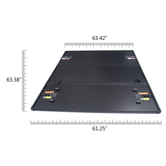 G-PLUS T3 Tri Fold Hard Top Truck Bed Tonneau Cover Compatible with 2016-2021 Toyota Tacoma | 5' Extra Short Bed Black