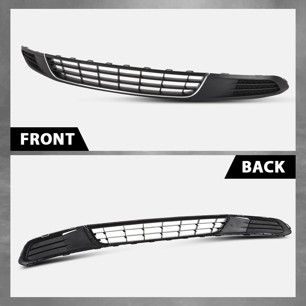 G-PLUS Front Bumper Lower Grille & Fog Light Bezel Compatible with Volkswagen Jetta Sedan 2011-2014 Black (NOT Fit any Wagon Models) 5C6853671RYP, 5C68536659B9, 5C68536669B9, VW1036120 Chrome Grill