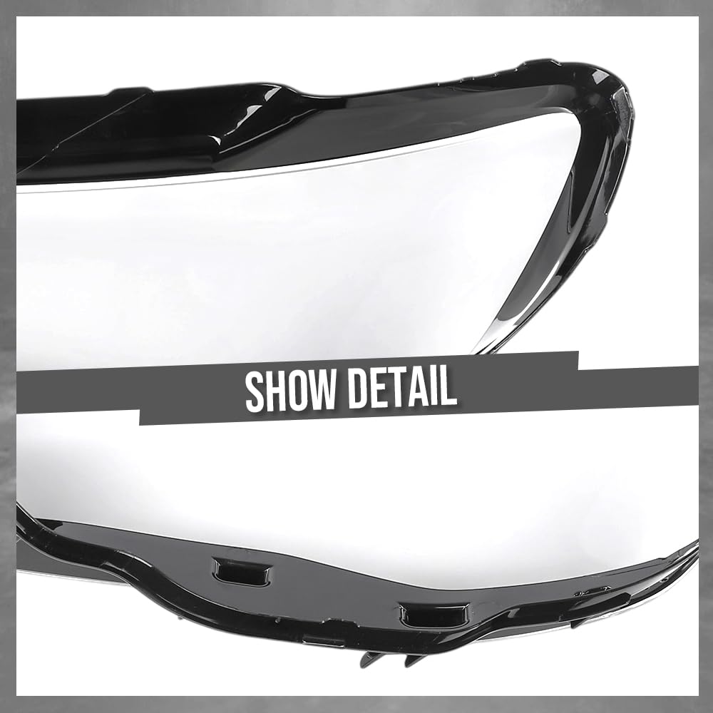 G-PLUS Headlight Lens Cover Compatible with Audi A3 2013-2016 8V0941004 Right Side Front Headlamp Lens Cover Clear