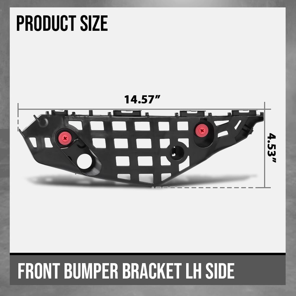 G-PLUS Bumper Bracket Front Left Side Fit Toyota Highlander (submodel: Hybrid LE, Hybrid Limited, Hybrid Platinum, Hybrid XLE, L, LE, Limited, Platinum, XLE) 2020-2023 521460E100, TO1042147 Black