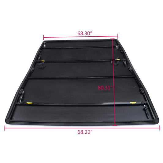 G-PLUS T4 Four Fold Soft Truck Bed Tonneau Cover Compatible with 2004-2008 Ford F150 (Excl. 2004 Heritage), Compatible with 2005-2008 Lincoln Mark LT | Styleside 6.5' Short Bed