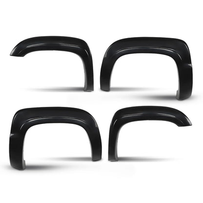 G-PLUS Fender Flares Front & Rear Paintable Compatible with Chevy Avalanche 2007-2013 Black