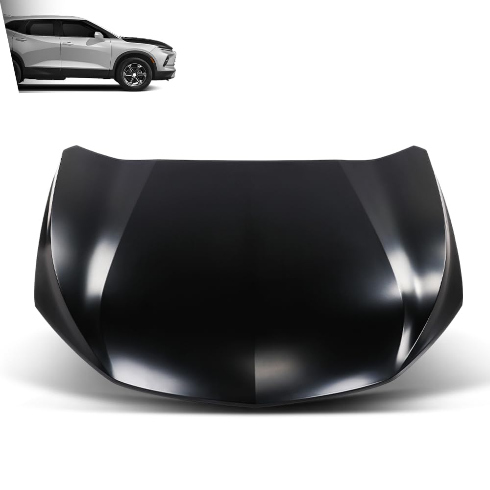 G-PLUS Front Hood Panel Iron Compatible with Chevy Blazer 2019-2024 Black