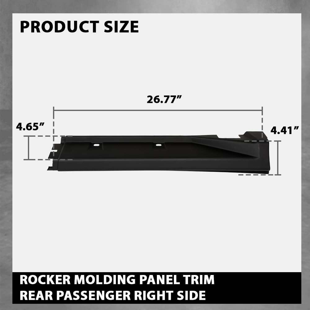 G-PLUS Rear Right Side Rocker Molding Panel Trim Compatible with Jeep Compass 2011-2017 5116128AC, 05116128AC