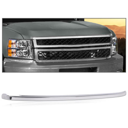 G-PLUS Hood Molding Trim Moulding Chrome Compatible with Chevy Silverado 2500 HD 3500 HD 2011 2012 2013 2014 20963700, GM1235124 Grille Inserts