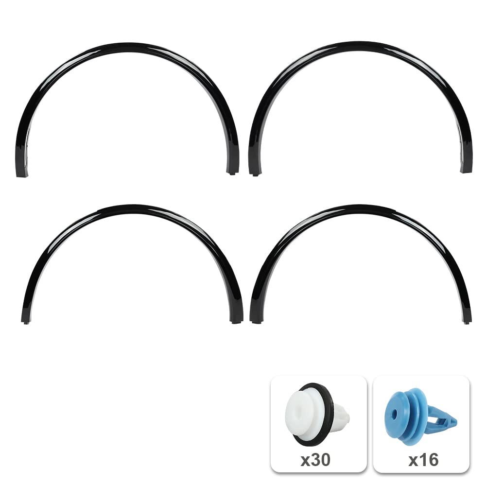 G-PLUS Fender Flares Compatible with Tesla Model Y 2020 2021 2022 2023 2024 Wheel Opening Molding Arch Trim 4PCS Glossy Black