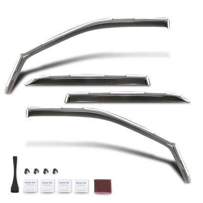 G-PLUS in-Channel Side Window Vent Visor Deflectors Rain Guards Compatible with Dodge Ram 2500 3500 Mega/Crew Cab 2019-2026 Impact-Resistant PMMA 4 PCS Smoky