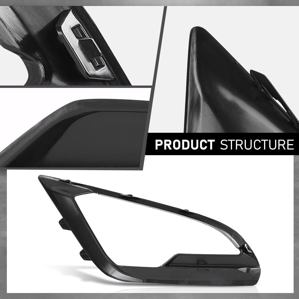 G-PLUS Front Left Bumper Fog Light Lamp Cover Bezel, Compatible with Ford EcoSport 2018-2021, Driver Side, GN1Z15266AB, FO1038185