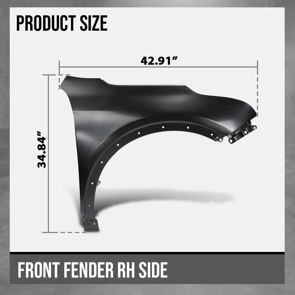 G-PLUS Front Fender Passenger Right Side Compatible with Cadillac XT4 (submodel: Luxury, Premium Luxury, Sport) 2019-2023 84216123, GM1241412 Black